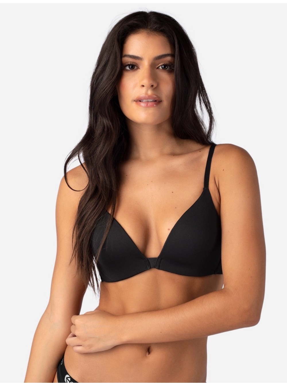 *2 BRAS* ethika Black Plunge T Shirt Bra